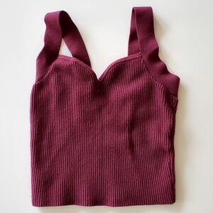 Abercrombie Plum Crop Top Ribbed